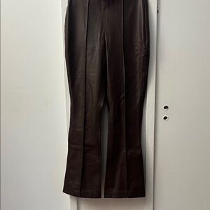 Zara Dark Brown Leather Trousers